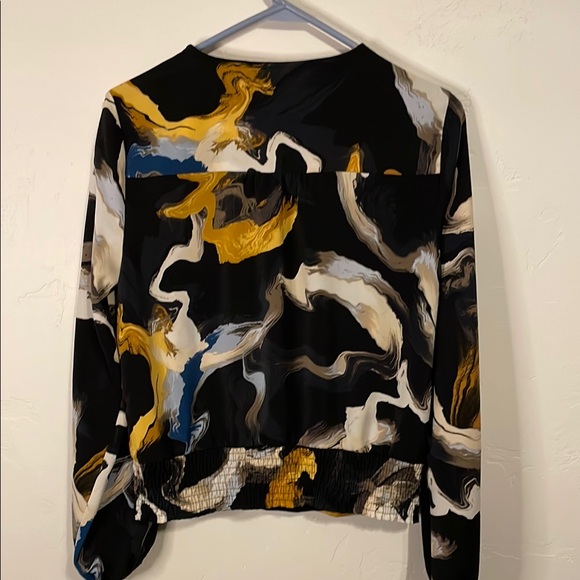 Nine West Abstract Pattern Blouse - Black, Yellow, White - Picture 7 of 10
